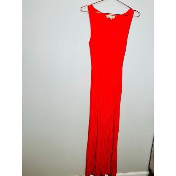 MICHAEL KORS Red Ribbed Sleeveless Tank Long Maxi Style Dress Size Medium - Picture 5 of 14